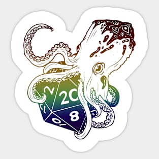 Fathomless D20: dnd 5e warlock dice dark rainbow Sticker